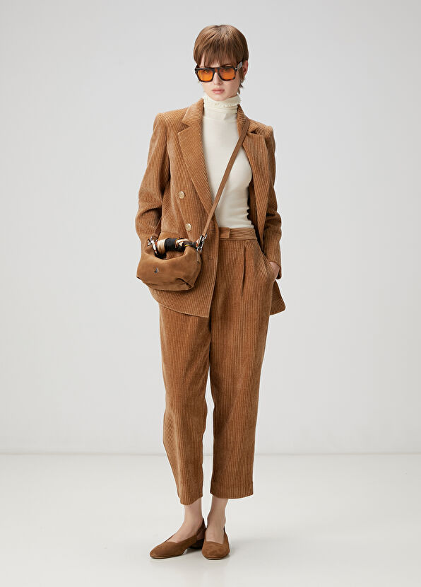 Beymen Club Brown Corduroy Carrot Pants - 1