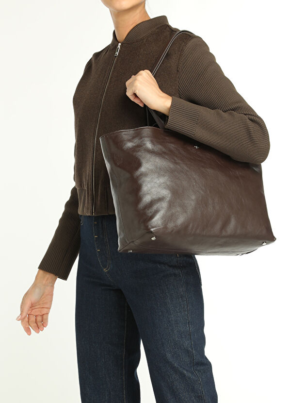 Beymen Club Kahverengi Kadın Deri Alışveriş Çantası - 2