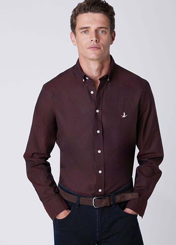 Beymen Club Comfort Fit Plum Oxford Shirt - 2
