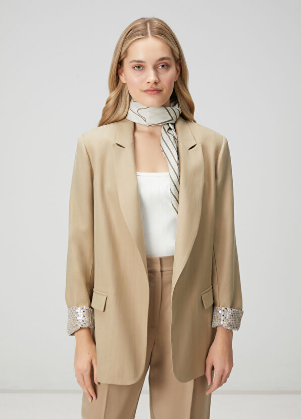 Beymen Club Siyah Kol Ucu Payetli Blazer - 1