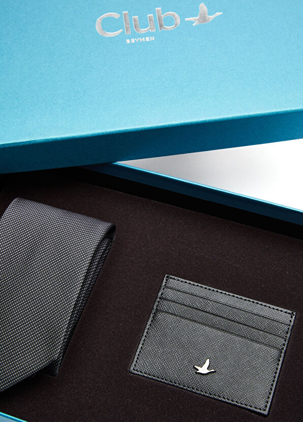 Beymen Club Black Leather Card Holder Tie Set - 2