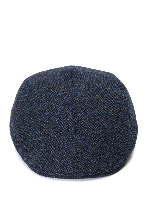Ivy Modern Koyu Mavi Desenli Yün Şapka - Görsel 3