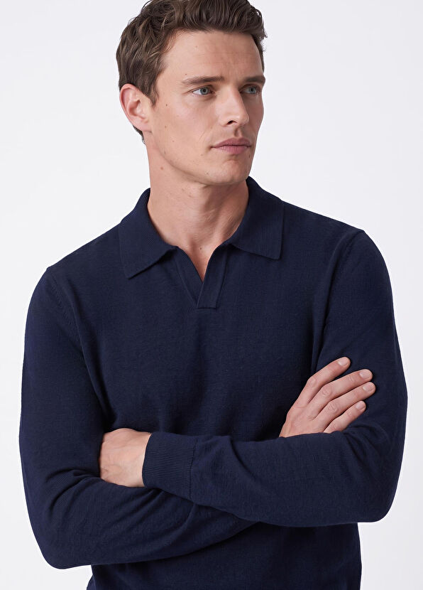 Beymen Club Navy Blue Polo Sweater - 2