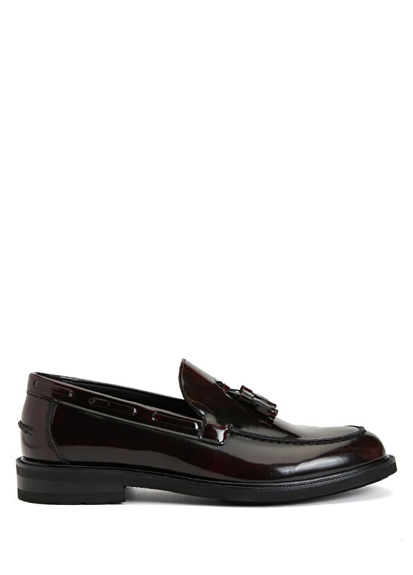 Beymen Club Burgundy Tassel Detail Men's Leather Loafers - 1