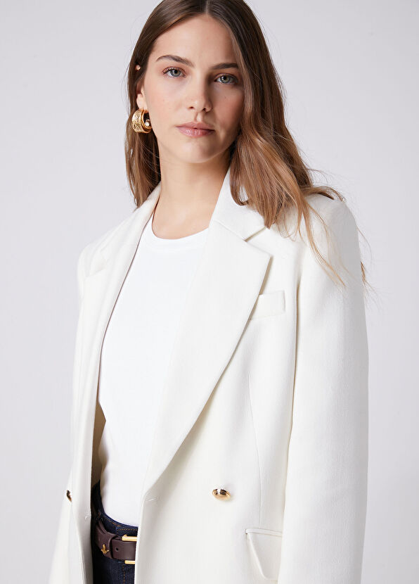 Beymen Club Off-White Double-Breasted Blazer - 2