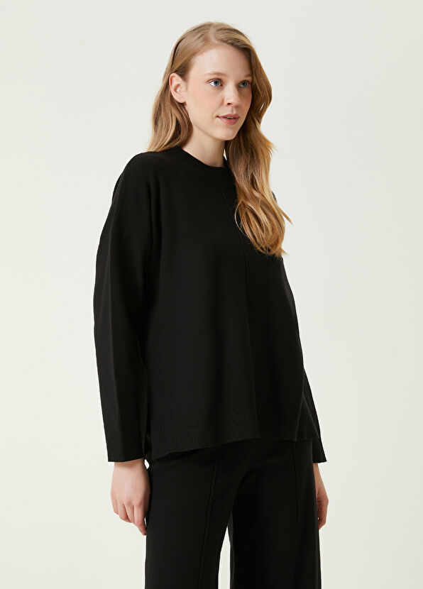 Beymen Club Siyah Nervürlü Kazak - 1