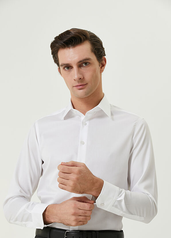 Beymen Club Slim Fit Beyaz Twill Non-iron Gömlek - 2