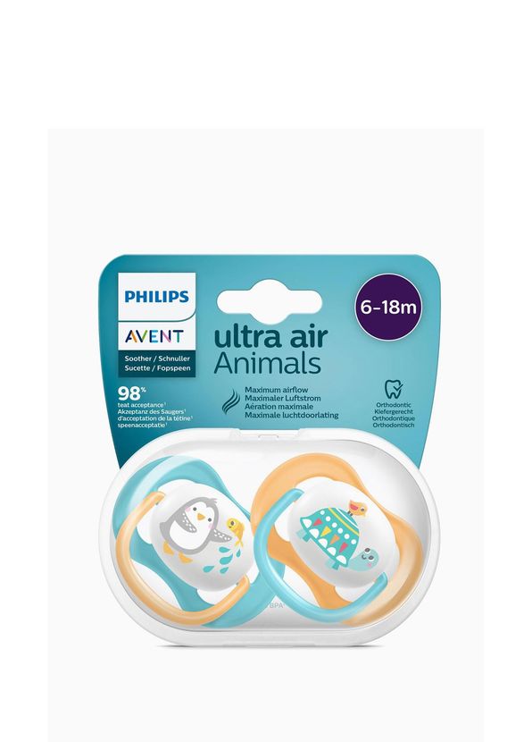 Philips Avent Ultra Air Turuncu Mavi 6-18 Ay Silikon 2'li Emzik - 3