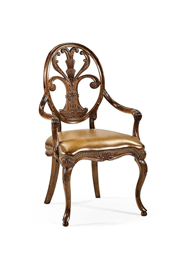 Jonathan Charles Windsor Antique Chestnut Brown Wooden Dining Room Chair - 2