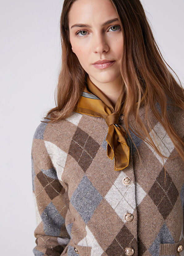 Beymen Club Brown Diamond Patterned Cardigan - 2