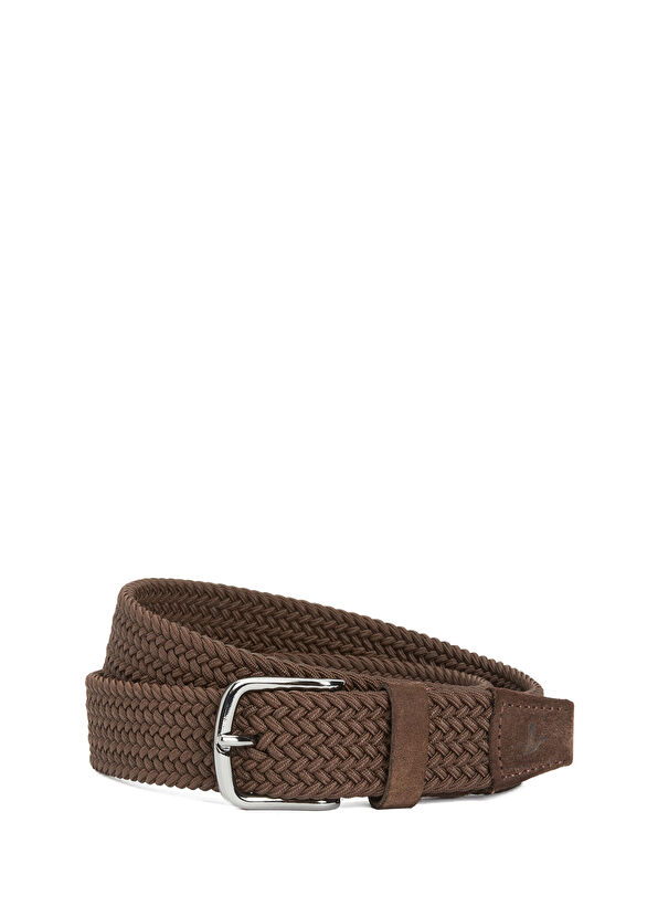 Beymen Club Brown Rubber Mesh Men's Leather Belt - 1