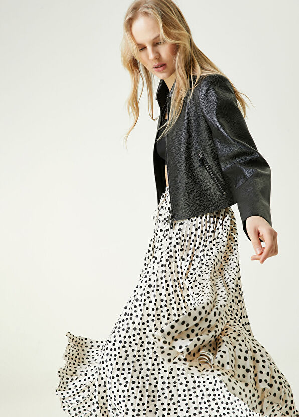 Beymen Club Ekru Puantiye Desenli Uzun Etek - 2