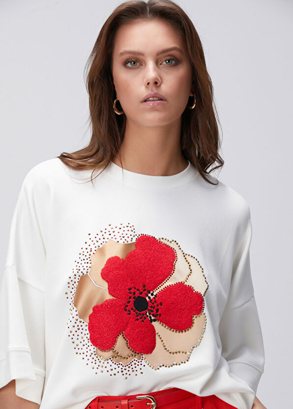 Network Kırık Beyaz Sweatshirt - 1