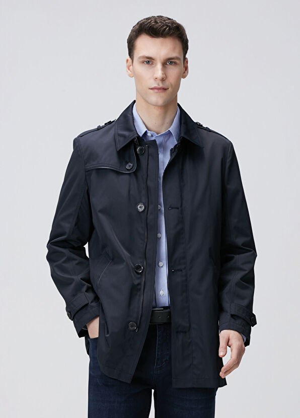 Network Lacivert Pardösü - 1