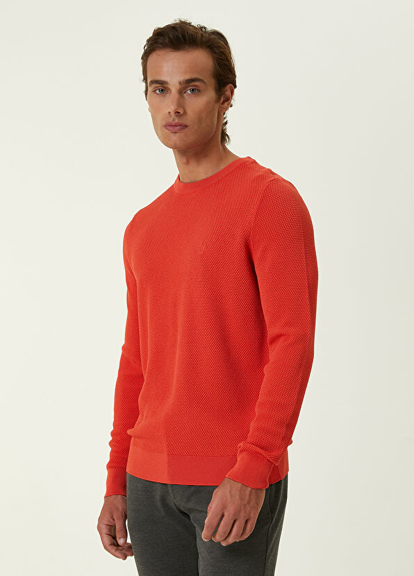 Beymen Club Pomegranate Blossom Honeycomb Knit Textured Sweate - 3