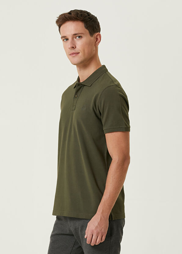 Beymen Club Comfort Fit Haki Petek Dokulu T-shirt - 4