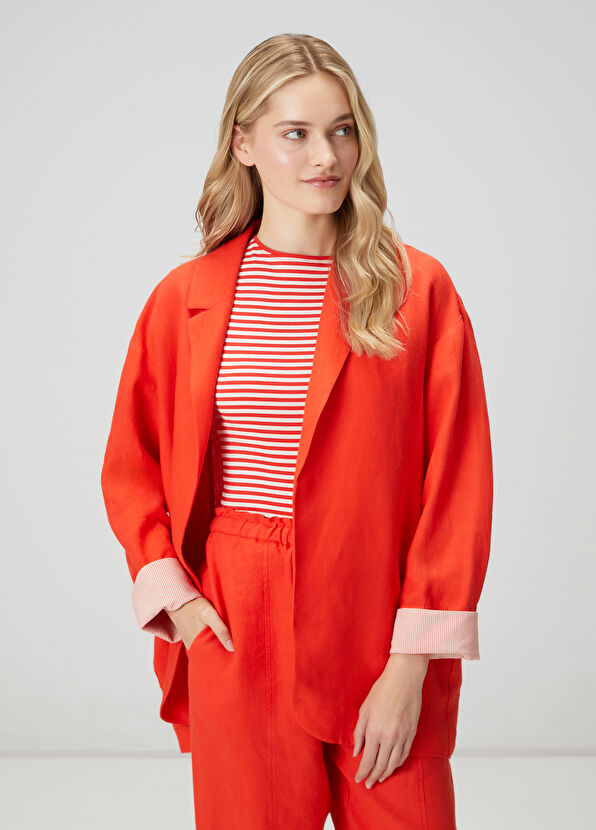 Beymen Club Kırmızı Keten Ceket - 4