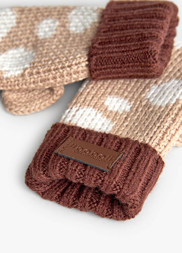 Boboli Beige Baby Boy Knitted Gloves - 2