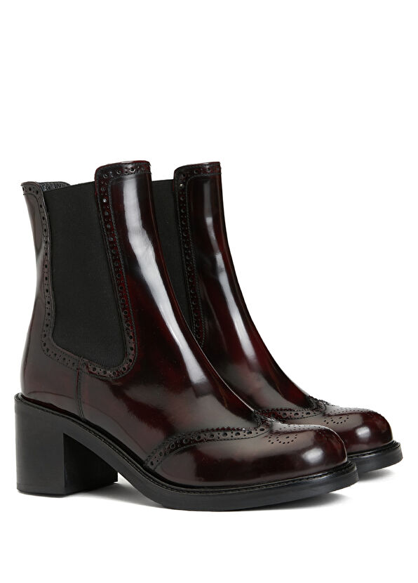 Beymen Club Burgundy Women's Leather Boots - 2