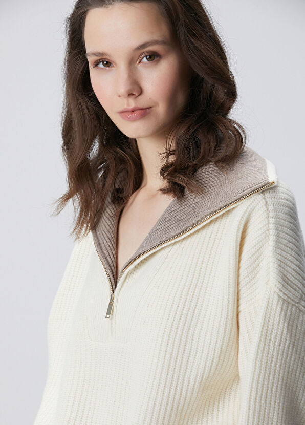 Network Limited Kırık Beyaz Yün Kazak - 2