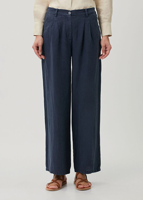 Beymen Club Navy Blue Linen Trousers - 2