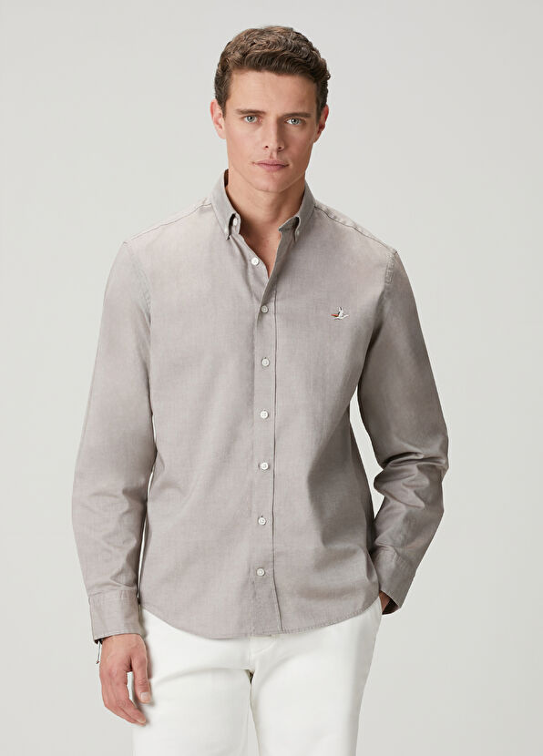 Beymen Club Comfort Fit Mink Oxford Shirt - 4