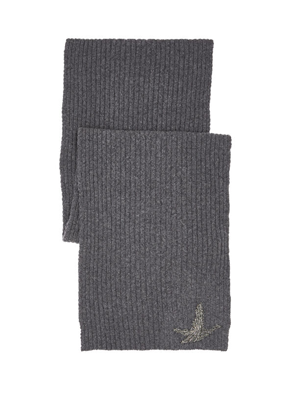 Beymen Club Anthracite Rib Women's Wool Scarf - 2
