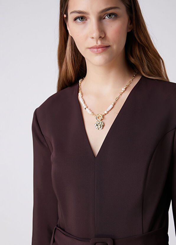 Beymen Club Gold Pearl Women's Chain Necklace - 2