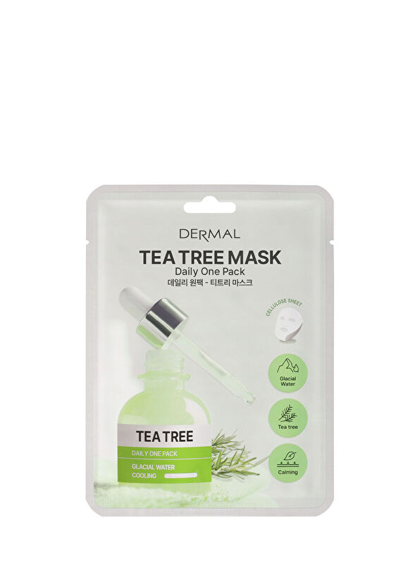 Dermal Tea Tree Mask Kuru ve Yorgun Ciltler İçin Nemlendirici ve Canlandırıcı Çay Ağacı Kore Maskesi 23 gr - 1