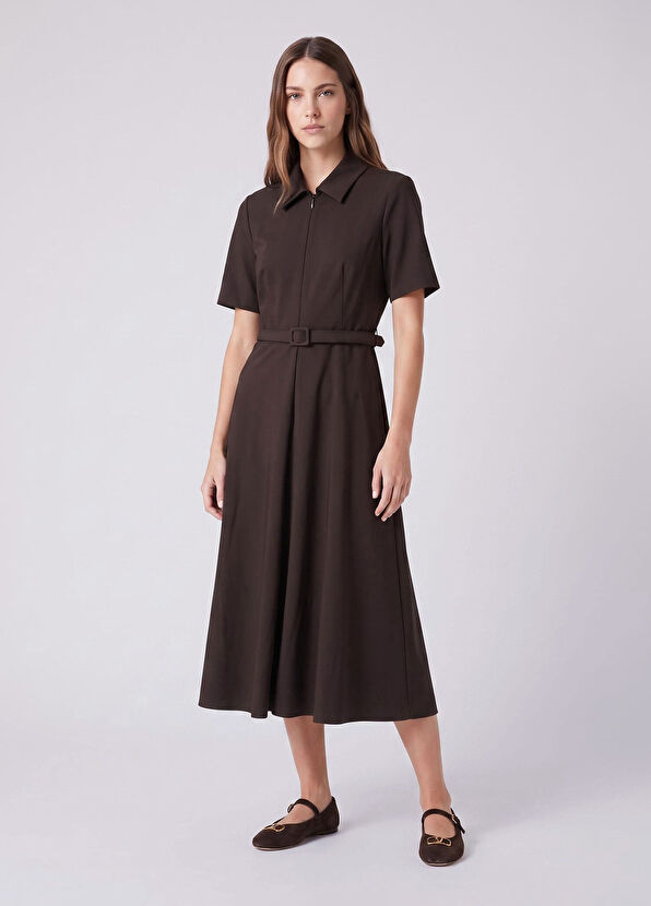 Beymen Club Dark Brown Midi Dress - 2