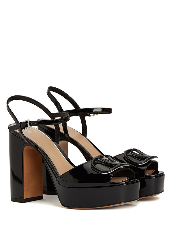 VLogo Siyah Kadın Deri Sandalet - Görsel 3