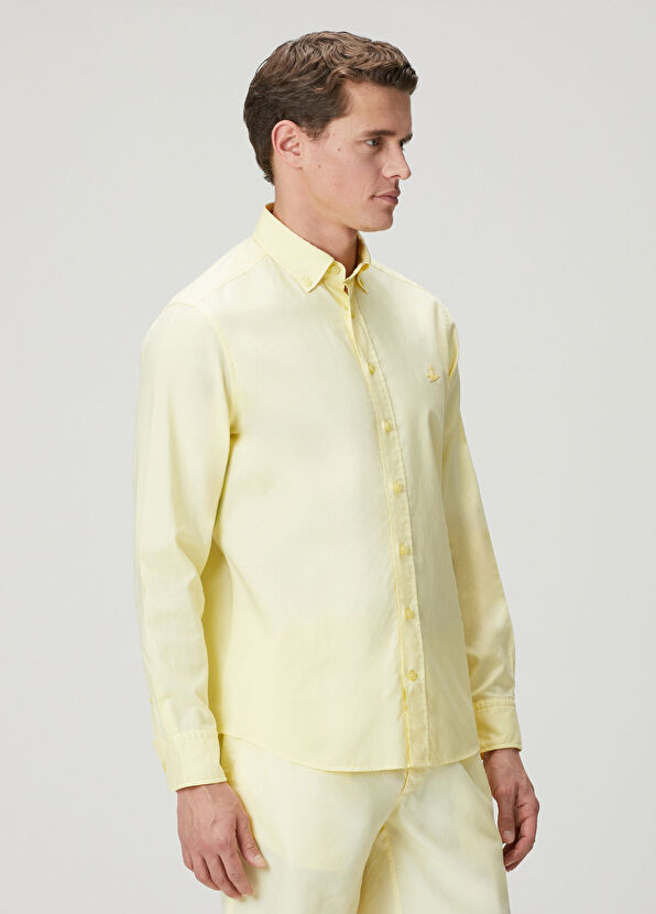 Beymen Club Comfort Fit Light Yellow Oxford Shirt - 4
