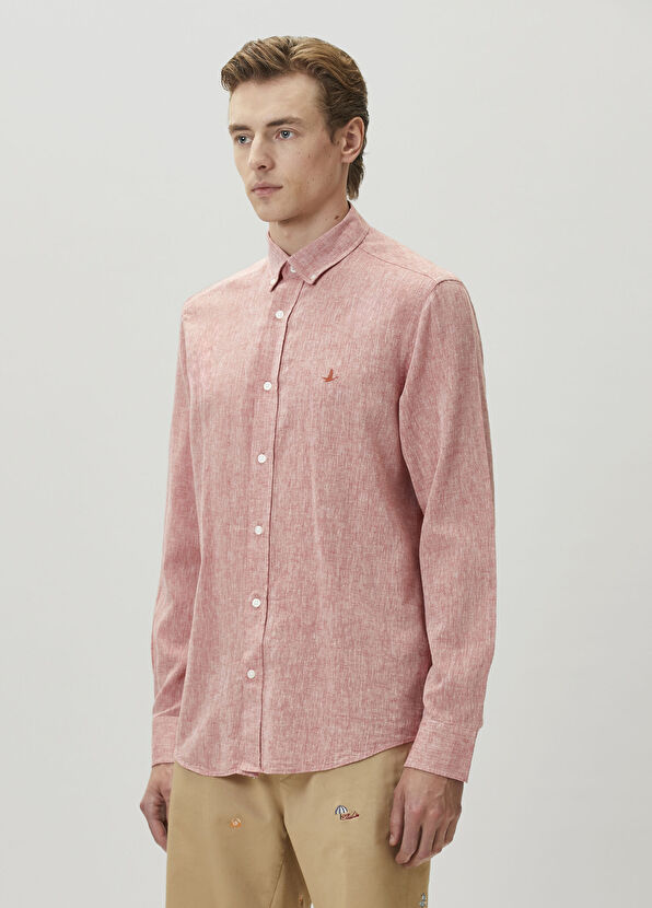 Beymen Club Comfort Fit Tile Linen Shirt - 4