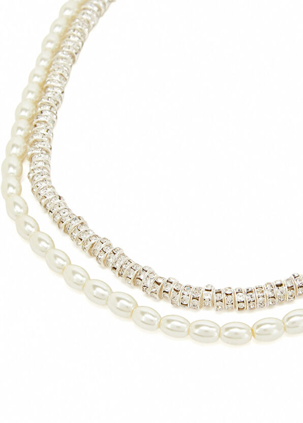 Beymen Club Silver 2-Piece Pearl Women's Necklace - 4