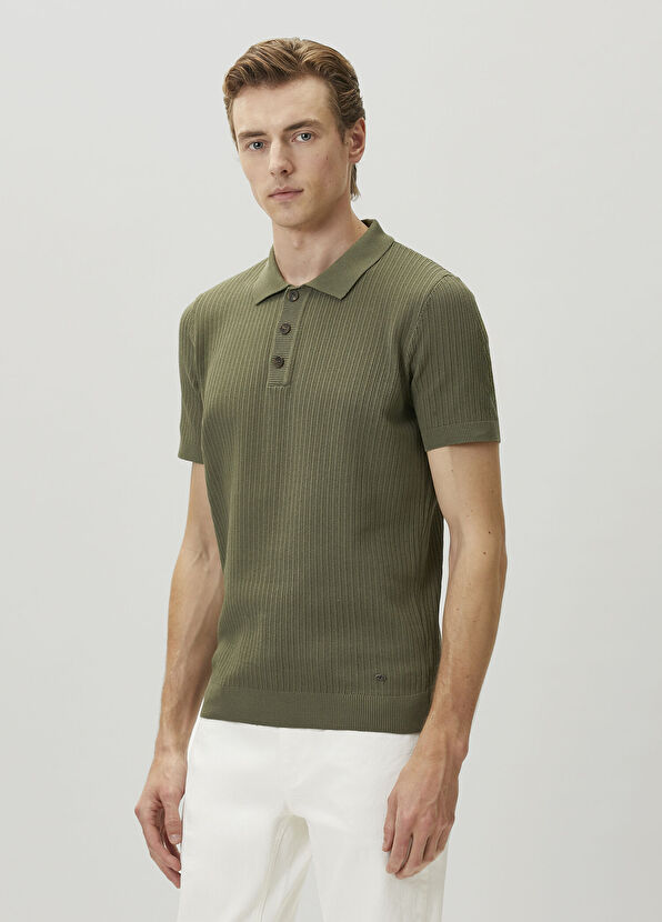 Beymen Club Çağla Polo Yaka Selanik Örgü Kısa Kollu Triko - 4