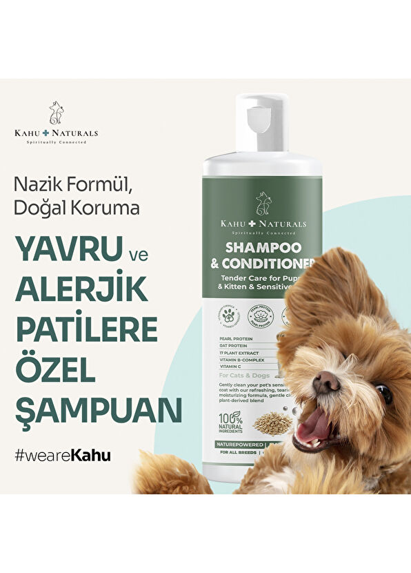 Kahu Naturals TenderCare Hypoallergenic Herbal Extract Moisturizing Kitten and Dog Shampoo for Sensitive Skin 250 ml - 3