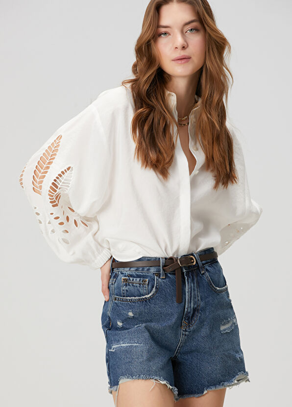 Beymen Club Off-White Embroidered Shirt - 1