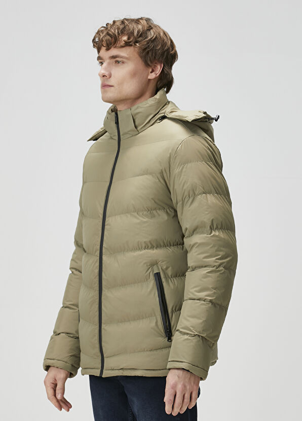 Beymen Club Haki Kapüşonlu Puff Mont - 2