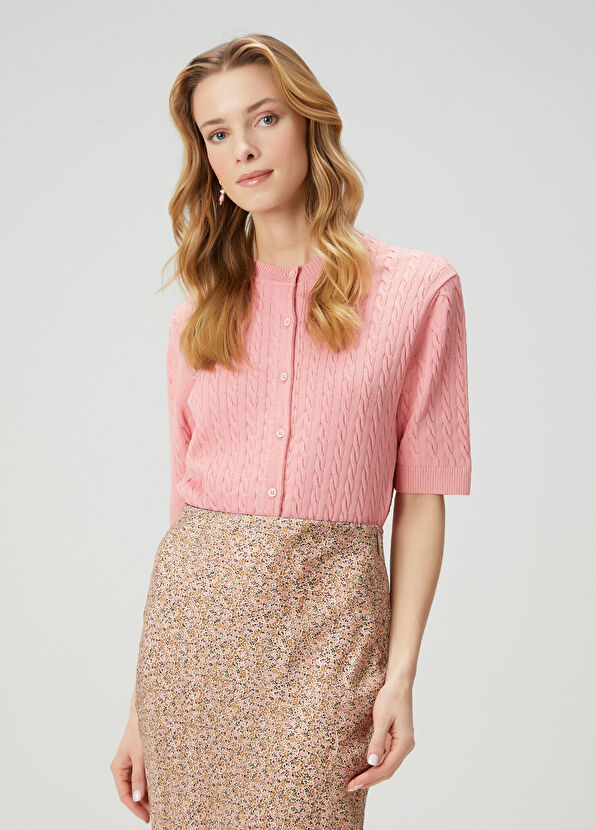 Beymen Club Pembe Saç Örgü Hırka - 4