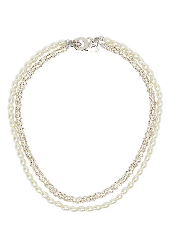 Beymen Club Silver 2-Piece Pearl Women's Necklace - 1