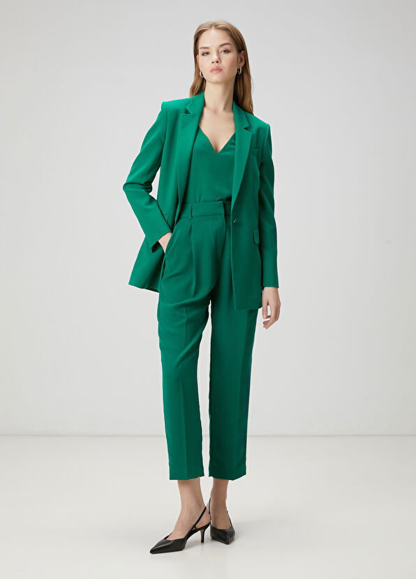 Beymen Club Dark Green Crepe Carrot Pants - 1