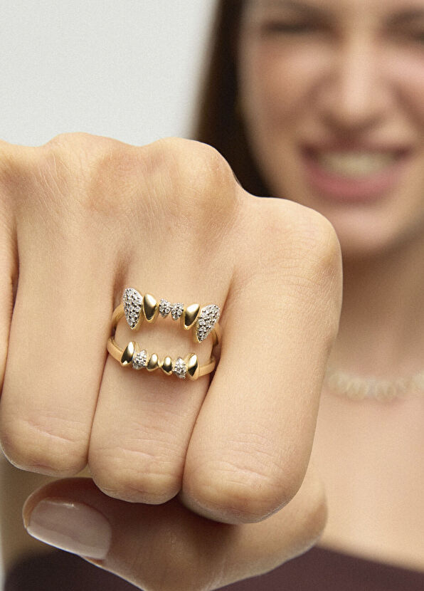 Reis Kuyumculuk Hunter 14 Ayar Sarı Altın Kadın Pırlanta Yüzük - 2