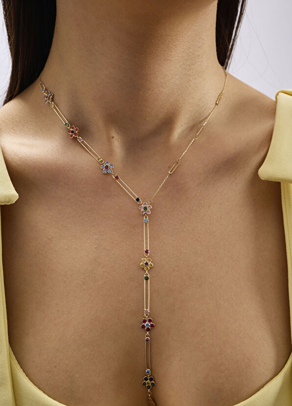 Garden Layering 14 Ayar Altın Kadın Kolye - Görsel 3