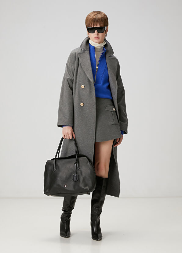 Beymen Club Dark Grey Women's Mini Knit Skirt - 2