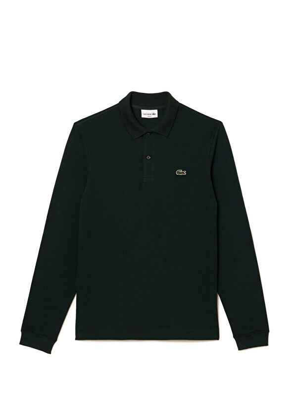Lacoste L.12.12 Yeşil Polo Yaka Slim Fit Uzun Kollu Erkek Triko T-shirt - 1