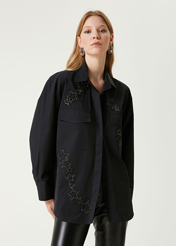Beymen Club Black Embellished Technical Over Shirt - 4