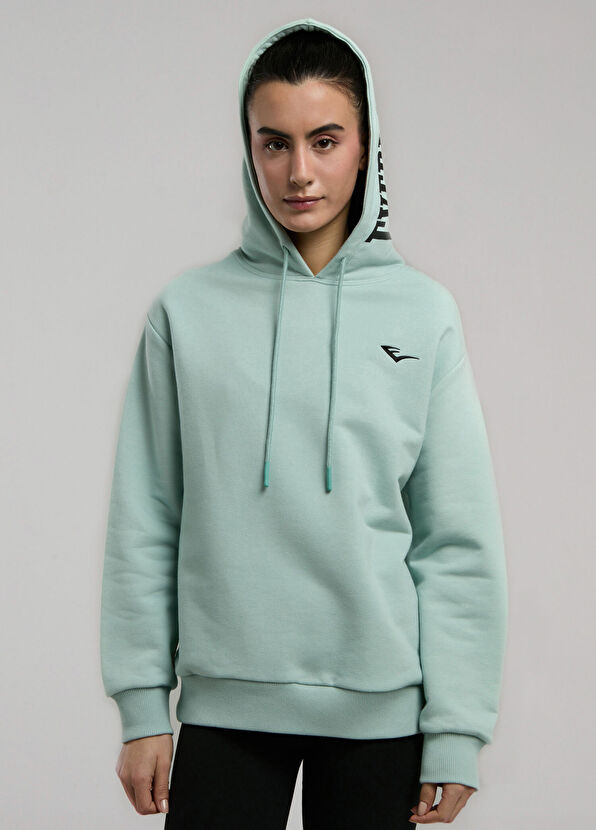 Everlast Ever Classics Wmn Comfort Women's Sports Sweatshirt with Aqua Green Hoodie - 2