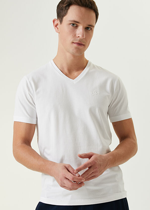Beymen Club Beyaz V Yaka T-shirt - 2