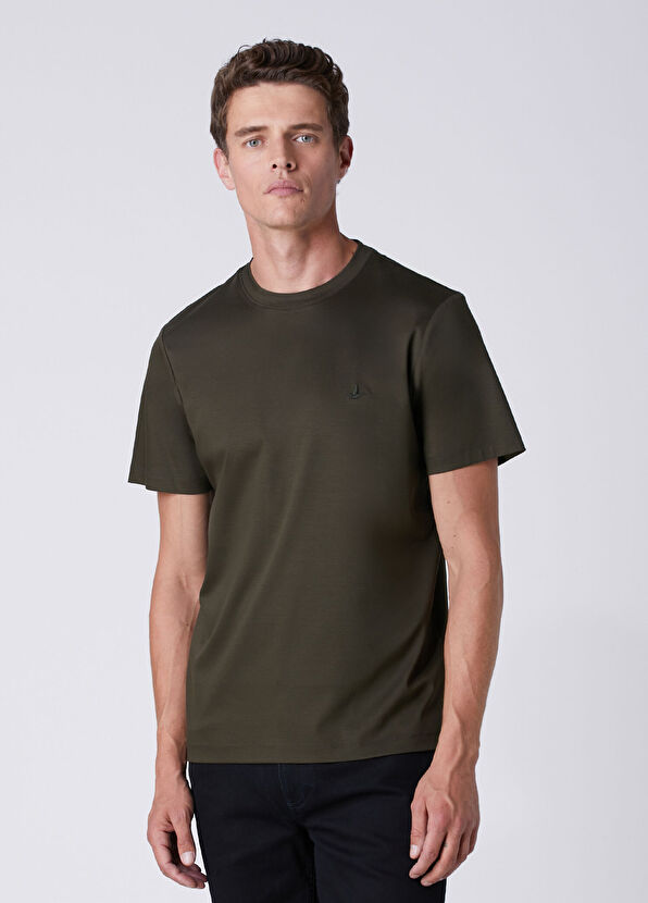 Beymen Club Regular Fit Khaki Interlock Basic T-Shirt - 4