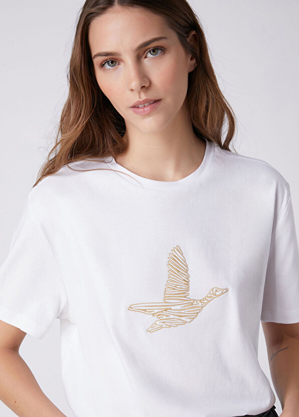 Beymen Club White Gold Logo T-Shirt - 2